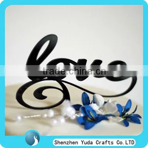 Black Acrylic Wedding Cake Toppers Letter, Monogram Laser Cut Letters for Wedding thumbnail-1