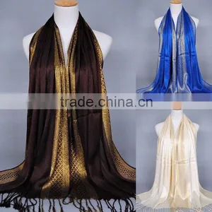 Ladies Women Fashion Shade Pashmina Scarf Stole Shawl Wrap Scarves Soft Cotton thumbnail-1