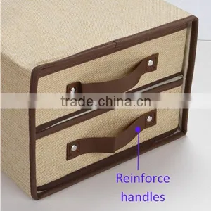 Cheap Collapsible Canvas Bedside Organizer Chest , Mini Treasure Chest Drawer Storage Box thumbnail-5