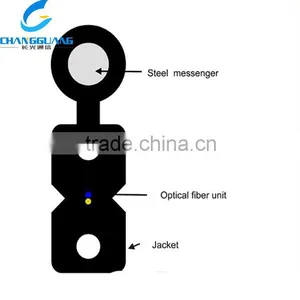 China Cable Manufacturer Changguang Armored Fiber Optic Cable Ftth FRP G652d Self Supporting Bow Type Drop Cable thumbnail-6