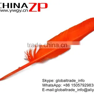 ZPDECOR Wholesale Plumage High Quality Natural Dyed Orange Turkey Pointers Quill Large Feathers thumbnail-3