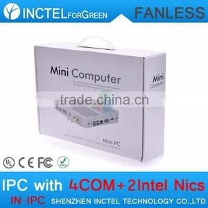 Embeded Fanless Desktop Computers Intel Celeron C1037U 1.8G Auto Boot USB3.0 Dual Gigabit Lan 4 COM 4G RAM 64G SSD 640G HDD thumbnail-5