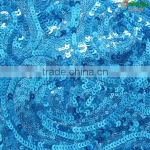 Elegant Sequin Blue Willow Fabric Embroidery Design thumbnail-1