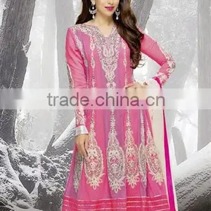 PINK NET SALWAR SUIT thumbnail-1