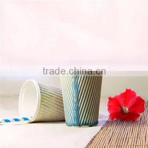 2016 New Style Vertical Ripple Wall Paper Cup for Coffee Drinks thumbnail-1