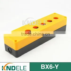 Six Hole Yellow and Black Push Button Plastic Station Electrical Control Box BX6-Y thumbnail-1
