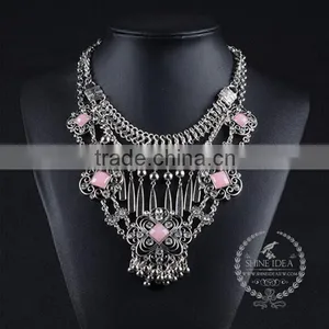 High Quality Crystal Chunky Statement Necklace Tin Alloy Fashion Women Pendant Necklace 6390077 thumbnail-1