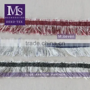 Good Looking Kintting Tassels Red and White Lace Trim for Garment Accessories thumbnail-1