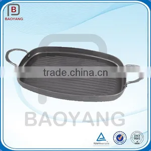 Pre-seasoned Rectangular Cast Iron Frying Pan With Two Handles thumbnail-1