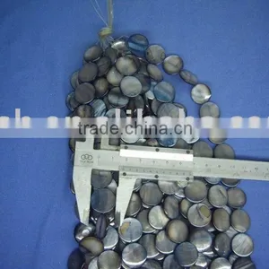 Dyed Grey Mother of Pearl Shell Beads Strands thumbnail-1