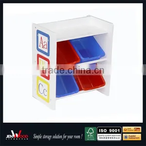 2 Tier Wooden Toy Storage Rack for Children thumbnail-1