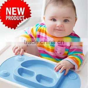 Silicone Mini Portable Baby Suction Plate & Placemat In One With Lid thumbnail-1