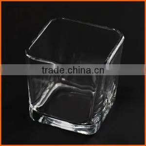 Factory Price Cheap Square Glass Candle Container thumbnail-1