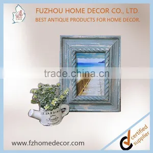 Promotional Shabby Chic Wood Printing Photo Frame With Blue Colour for Home Decoration thumbnail-3