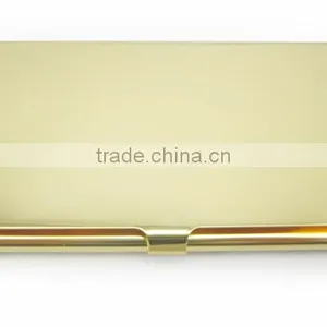 Gold Plated Stainless Steel Mirror Name Card Box for Gift, Platinum Business Card Holder thumbnail-2
