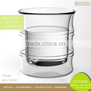 DBG-H20-400 400ml Popular Borosilicate Double Wall Glass Drink Cup thumbnail-1
