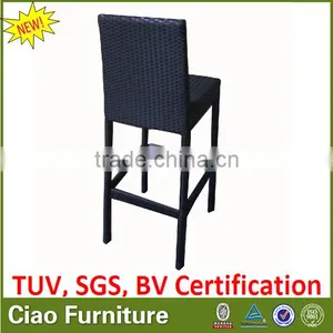 Modern Outdoor Wicker Synthetic Rattan Bar Stool High Chair thumbnail-2