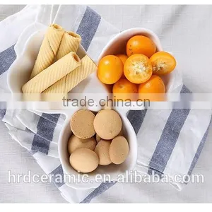 High Quality 20.5*5cm White Apple Shaped Ceramic Dishes thumbnail-1