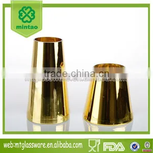 2-tier Hand Made Home Decor Golden Glass Vase Style thumbnail-1