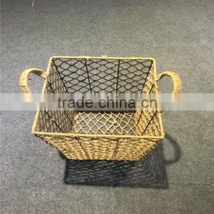 Wholesale Handmade Fashion Square Hemp Rope Basket thumbnail-1