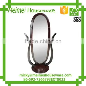 Home Furnishing Oak Cheval Mirror, Adjustable Full-length Oval Mirror thumbnail-2