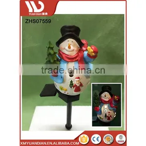 Wholesale Decoration Snowman Solar Stake Light Resin Christmas Ornaments Wholesale thumbnail-1