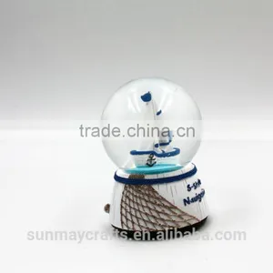 Custom Polyresin Sea S-style Nauigatian Music Snow Globe for Sale thumbnail-3