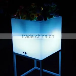 Rotomolded Plastic Square Concrete Planter With Led Light thumbnail-3