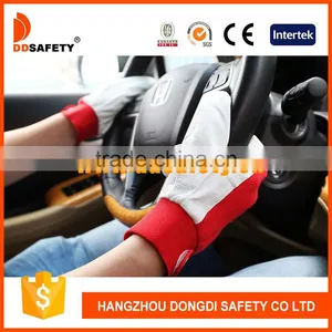 DDSAFETY Pig Leather Gloves With Cotton Back Safety Gloves thumbnail-3