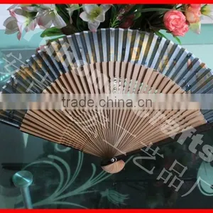 Bamboo Material Handcraft Silk Folding Fan thumbnail-1