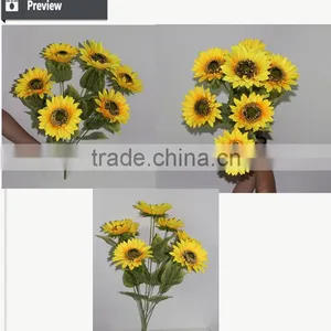 China Manufacturer Floral Foam Autumn Yellow Sunflower Artificial Flower thumbnail-4