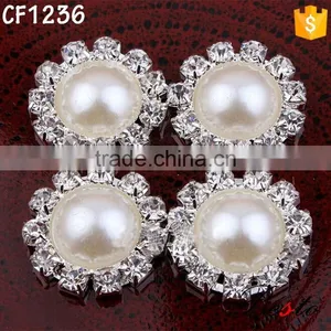 20mm Factory Wholesale Alloy Pearl Buckle for Flower thumbnail-2
