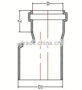 HIGH QUANLITY REDUCING COUPLING OF PVC GB STANDARD EXPANDING FITTINGS FOR DRAINAGE WITH GASKET thumbnail-2