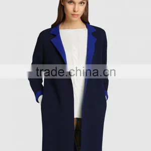 Double Women Coat Roberto Verino in Navy Blue Color Coat Model Long Jackt Coat Wgholesale Custom Clothing OEM thumbnail-2