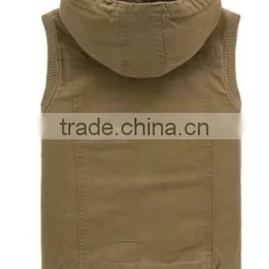 Middle-aged Fishing Vest / Plus Cashmere Hooded Vest Thick Warm Photography thumbnail-2