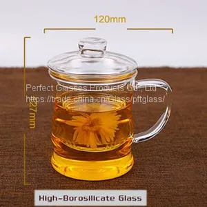 Glass Cup Kungfu Tea Cup Three Part Glass Mug Filter Glass Cup Coffee Mug Milk Cup Juice Cup for Hotel and Resturant thumbnail-2