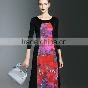 Hot Design Wholesale Women Pleated Tie Dye Maxi Dress thumbnail-6