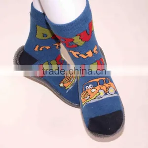 Custom Children Cartoon Cotton Waterproof Slipper Socks With Rubber Sole thumbnail-1