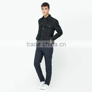 Wholesale Custom Plain Black Winter Man Jacket Denim Factory Price thumbnail-4