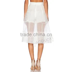 MGOO Top Sale Skirt Factory Sexy Transparent Skirts For Women White Organza High Waist Skirts 15145A253 thumbnail-5