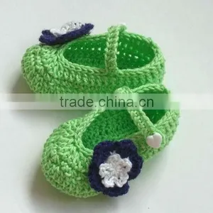 Wholesale Baby Crochet Wool Shoes Knitted Handmade Crochet Infant Baby Shoes Pattern thumbnail-1