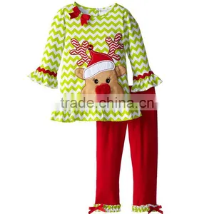 2017 Wholesale Children's Boutique Clothing Cute Baby Set Kids Christmas Outfit thumbnail-2