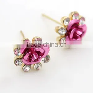Fashion Rose Trendy Diamond Earrings for Women thumbnail-1