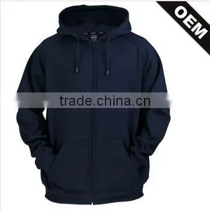 Navy Blue Wholesale Custom Plain Hoodies Men thumbnail-1