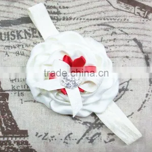Boutique Infant Ruffled Rosette Rhinestone Flower Baby Bows Headband Wholesale thumbnail-5