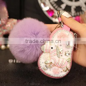 Stylish Diamond Key Holder Leather Wallet Case for Keys thumbnail-5
