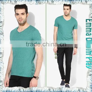 2017 Mens Basic Plain Design Short Sleeves V-Neck T Shirts thumbnail-4