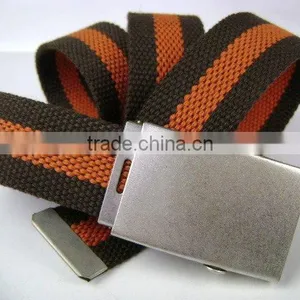 Fashion Wide Utility Stripe Canvas Belt thumbnail-1
