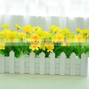 Lovely Decorative Artificial Silk Restaurant Table Daisy Flower With Fence Set thumbnail-6