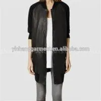 Womens Extend Leather Bomber Jacket thumbnail-1
